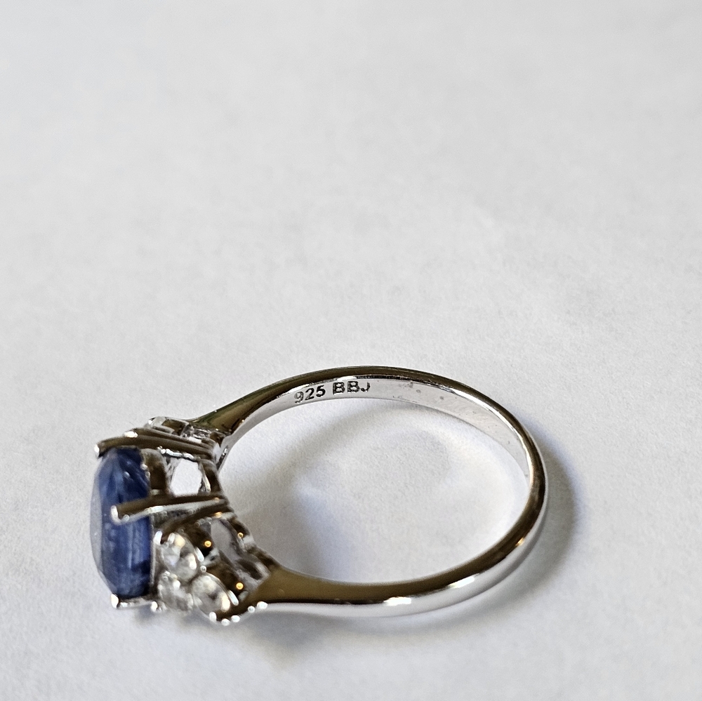 Exquisite Blue Kyanite & White Zircon Ring in Sterling Silver Size 8! 💙 - Picture 6 of 10